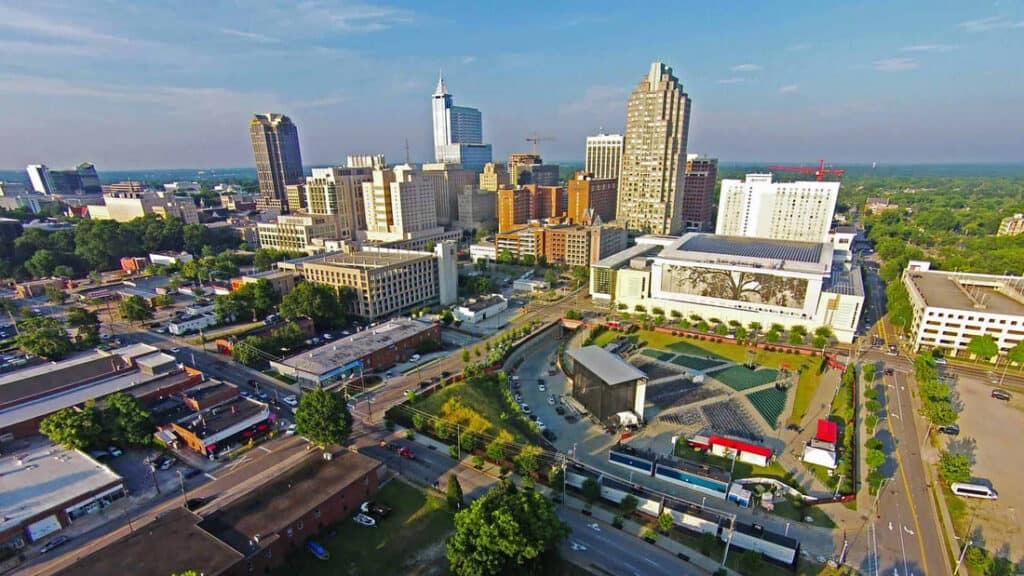 Raleigh north Carolina photo of the city from above