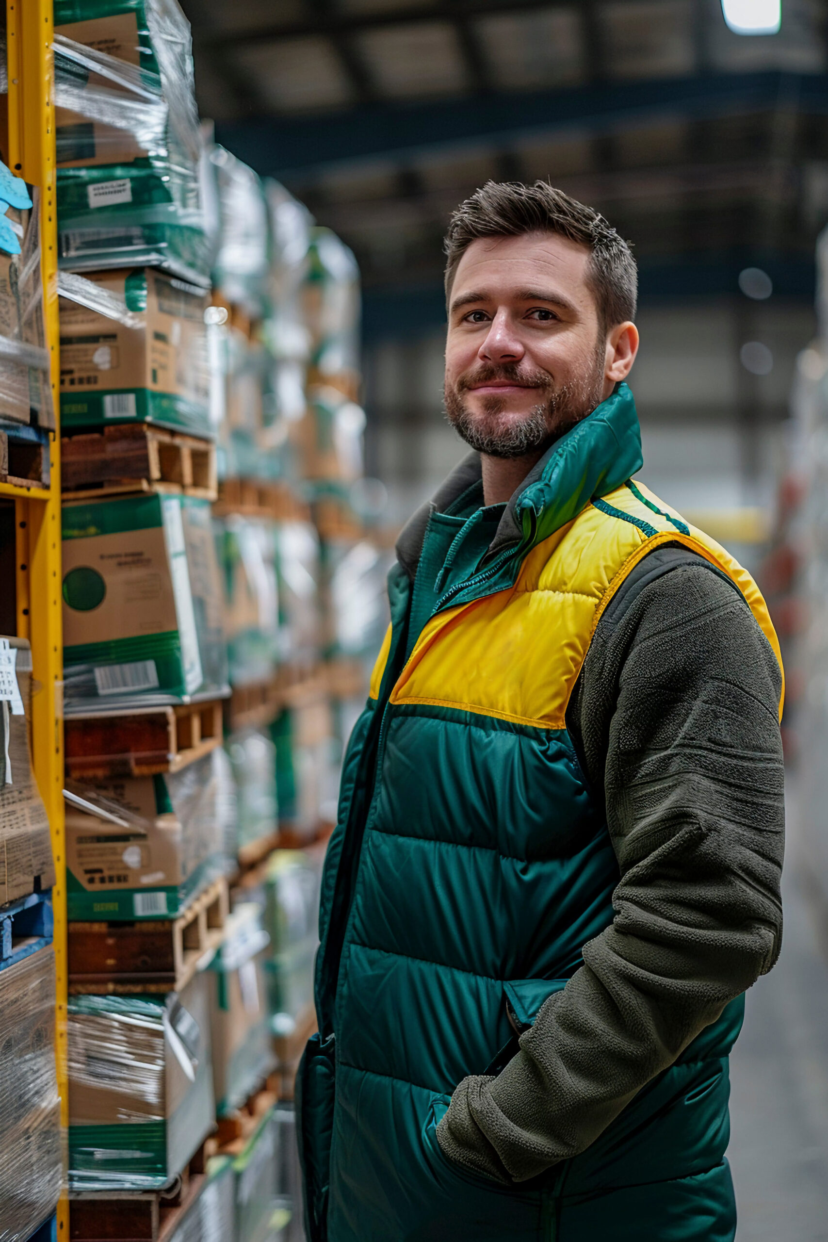 photorealistic scene with warehouse