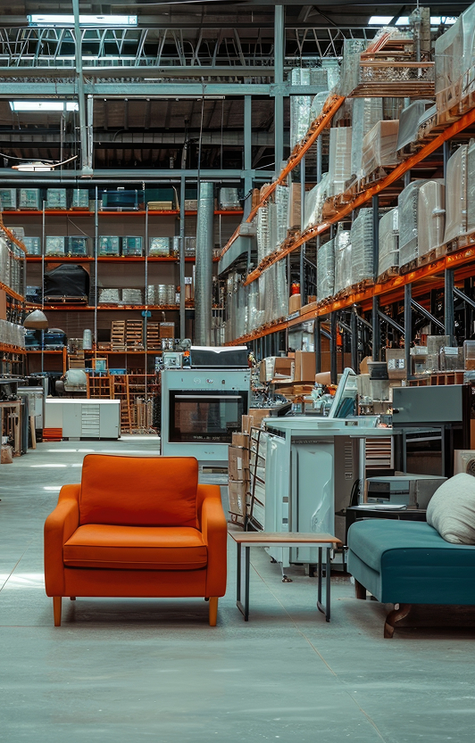 bulky furniture warehouse logistics