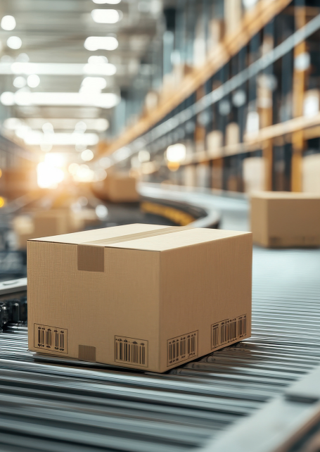 boxes on a onveyor belt in a warehouse boxes on a onveyor belt in a warehouse